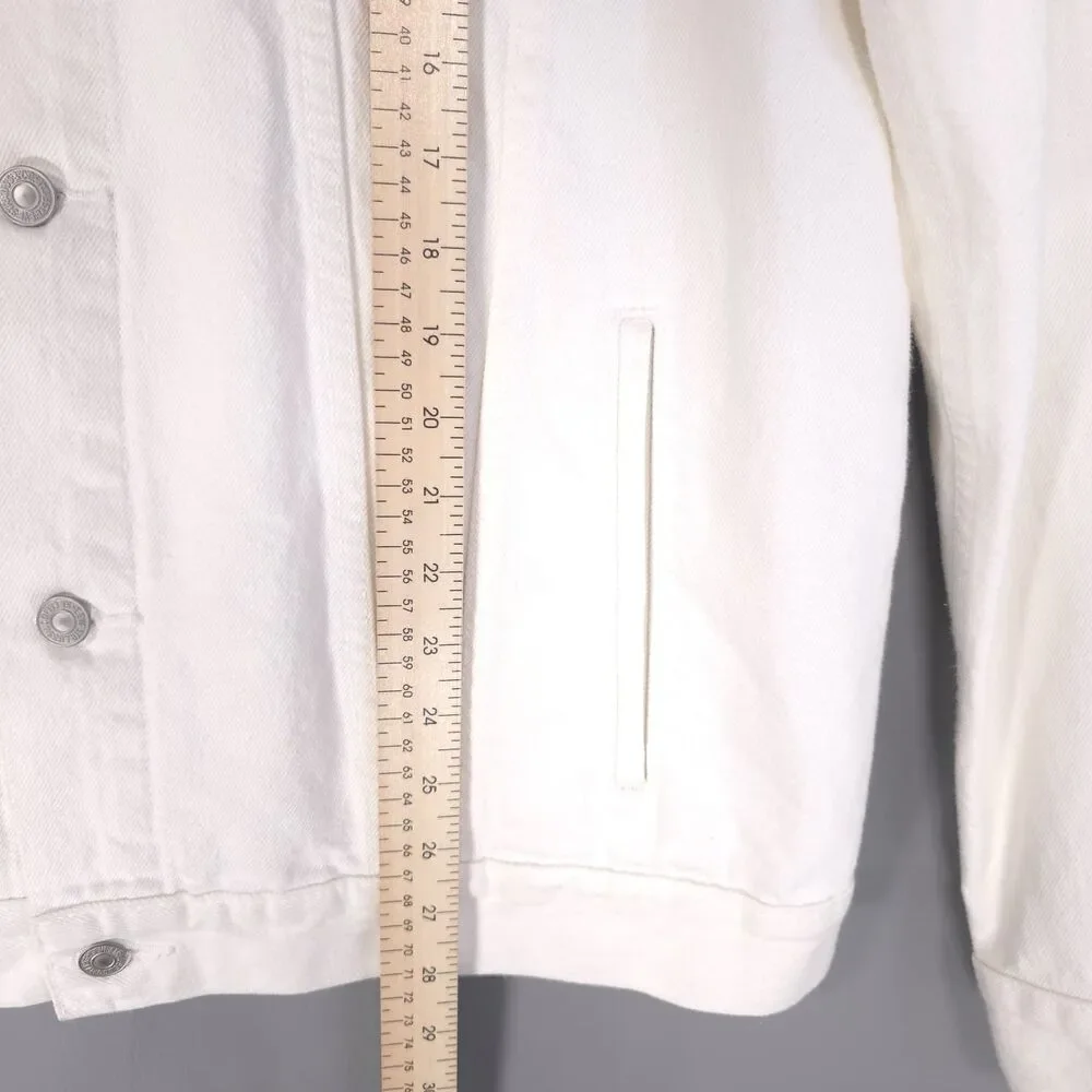 LEVIS Mens‎ Classic Denim Jacket XL Cream 100% Cotton Button Front 72334-0292